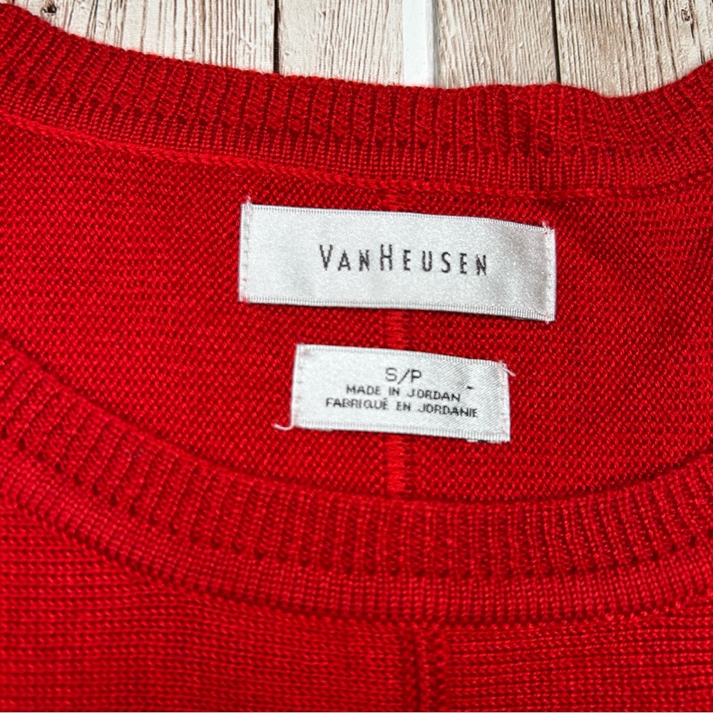 Van Heusen, crewneck,fine gauge sweater w/vertical raised stitching -size S/P - Picture 3 of 12